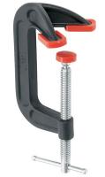 19C754 C-Clamp, Dbl Head, 4 In, 2-1/4 Deep, Black