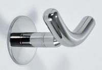 19D093 Robe Hook, Double, Polished SS, 3-1/2 In