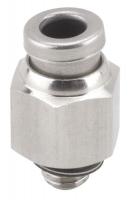 19F708 Male Connector, 10-32, 5/32 or 4mm, 316SS