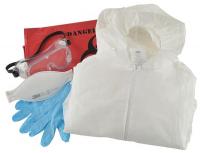19H073 PPE Kit, Cvrlls 2X, Resp, Glvs, Goggles, Bag