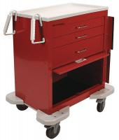 19H260 Emergency Cart, 25x32x39, Red, 3 Drawer