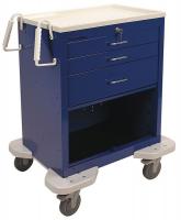 19H263 Emergency Cart, 25x32x39, Blue, 3 Drawer