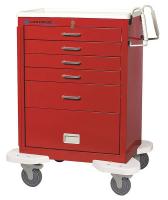 19H265 Emergency Cart, 25x32x45, Red, 5 Drawer