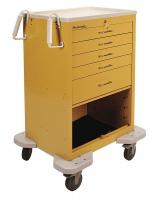 19H268 Emergency Cart, 25x32x45, Yellow, 5 Drawer
