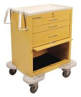 19H270 Emergency Cart, 25x32x39, Yellow, 3 Drawer