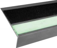 19H409 Stair Tread, Blk with PLFrnt, Alum, 4 ft. W