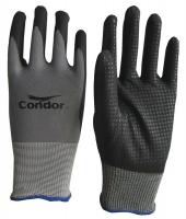 19K984 Coated Gloves, XS, Gray/Black, PR
