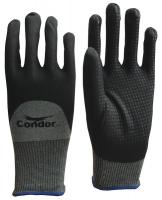 19K989 Coated Gloves, XS, Gray/Black, PR
