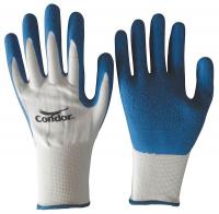 19L448 Coated Gloves, M, White/Blue, PR