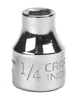 19L565 Socket, Standard, 3/8 In Dr, 6 Pt, 1/4 In