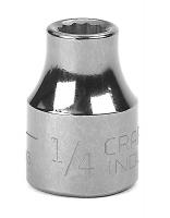 19L570 Socket, Standard, 3/8 In Dr, 12 Pt, 1/4 In