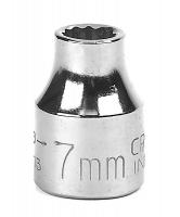 19L573 Socket, Standard, 3/8 In Dr, 12 Pt, 7mm