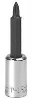 19L611 Screwdriver Socket, 3/8 In Dr, #1, Chrome
