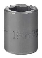 19L705 Impact Socket, Std, 1/2 In Dr, 6 Pt, 19mm