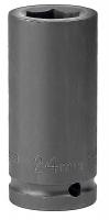 19L784 Impact Socket, Deep, 3/4 In Dr, 6 Pt, 24mm