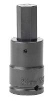 19L799 Hex Impact Socket, 3/4 In Dr, 24mm