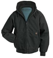 19R948 Hooded Jacket, No Insulation, Black, XL