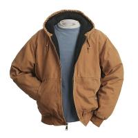 19R964 Hooded Jacket, No Insulation, Saddle, XL