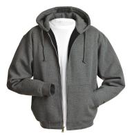 19T017 Hooded Sweatshirt, Gray, Cotton/PET, 2XLT