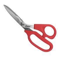 19T046 Shear, 8 In, Serrated/Straight, Pointed, Red