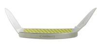 19T061 Folding Knife, 2 Blade, 2-3/4 In, Yellow