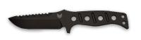 19T099 Fixed Blade Knife, Fine, 4-1/4 In, Black