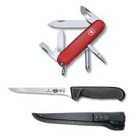 19T443 Multi-Tool Knife, 6 Tools, 12 Func, SS, Red