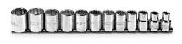 1AC92 Socket Set, Metric, Std, 3/8Dr, 12 Pc