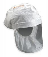 1AGD5 Head Cover, L, White, Tychem(R), PK 50