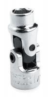 1AH37 Universal Socket, 1/4Dr, 1/4 In, 6Pt, Chrome