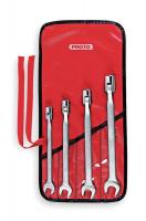 1AKN5 Combo Wrench Set, Antislip, 7/16-5/8in, 4Pc