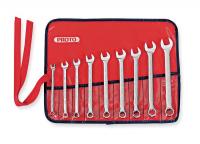 1AKN8 Combo Wrench Set, Antislip, 7-15mm, 9 Pc