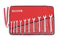 1AKN9 Combo Wrench Set, Antislip, 10-19mm, 9 Pc