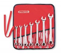 1AKT8 Flare Nut Wrench Set, 6 Pt, 3/8-3/4 in, 7Pc