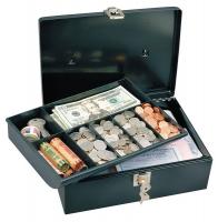 1ATT1 Cash Box, Black, 9-1/2x11-13/16x3-9/16