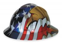 1AVT2 Hard Hat, FullBrim, US Flag w/ 2 Eagles
