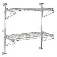 1BEX7 Industrial Wall Shelving, 48 In. W, Chrome