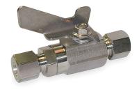 1BXL4 SS Ball Valve, Comp. x Comp., 3/8 In