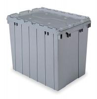 1BZ16 Container, Attached Lid, 17 gal., Gray