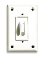 1CFC4 Security Wall Plate, 1 Gang, White, ABS