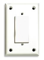 1CFC6 Security Wall Plate, 1 Gang, White, ABS