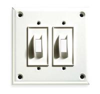 1CFC7 Security Wall Plate, 2 Gang, White, ABS