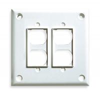 1CFC8 Security Wall Plate, 2 Gang, White, ABS