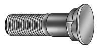 1CFD4 Plow Bolt, Flat, 3/8-16x1 In, Zinc, PK 50