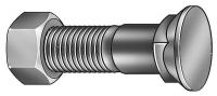 1CFN7 Plow Bolt, Flat, 3/8-16x1 1/4, w/Nut, PK 50