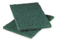 1CJ74 Scouring Pad, Green, 9In L, 6In W, PK12