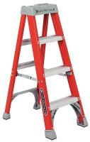 1CMR1 Stepladder, Fiberglass, 4 ft. H, 300 lb Cap