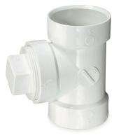 1CNX7 Clean Out Tee, w/Plug, 2 In, PVC, Wh