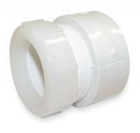 1CNX9 Trap Adapter, w/Nut, 1 1/2 In, PVC, Wh