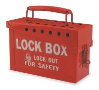 1D677 Group Lockout Box, 13 Locks Max, Red